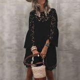 Ethnic style lace flower temperament small fragrant short skirt