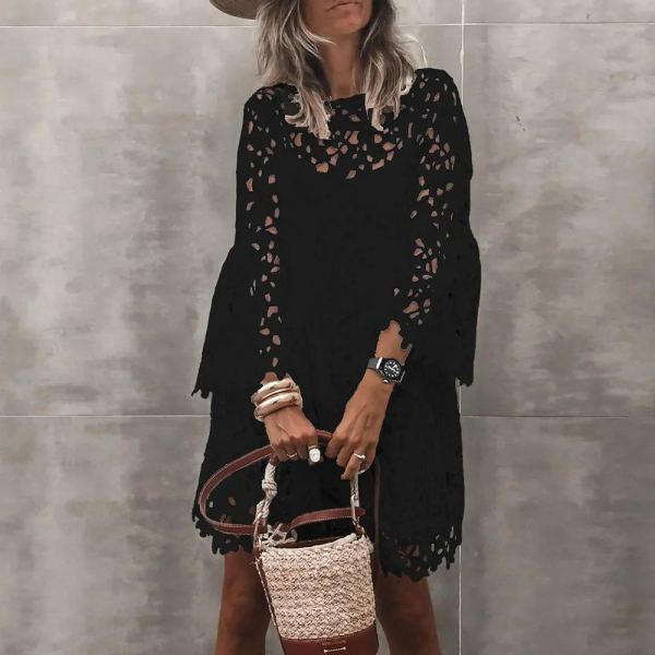 Ethnic style lace flower temperament small fragrant short skirt