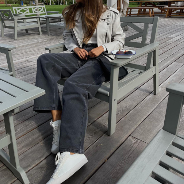 Casual pants with detachable high waisted straight leg pants and wide leg pants