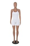 Solid color tight small pit strap jumpsuit with chest pad