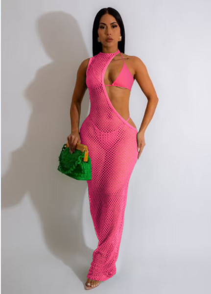Sexy Beach Style Women's Tennis Dress, Rope Top Three Piece Set