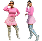 Burn flower positioning printed skirt set