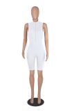 Fashion women's solid color zippered jumpsuit