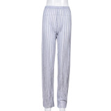Personalized mesh drawstring slim casual pants