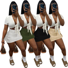 Workwear Pocket Sexy Skirt