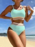 Bikini Fashion Women's Split Sleeveless Swimwear with Chest Cushion Swimwear