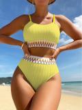 Bikini Fashion Women's Split Sleeveless Swimwear with Chest Cushion Swimwear