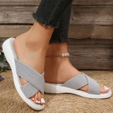 Cross Solid Casual Thick Sole Cross Border Women's Outwear Slippers