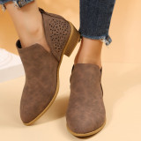 Women's shoes with pointed solid color and hollowed out solid color flat bottom