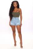 High elastic and perforated jeans