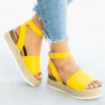 Thick sole wide strap casual buckle sandals