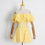 Embroidered Hollow Waist Waist Show Thin Dress