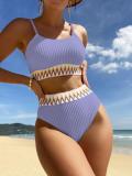 Bikini Fashion Women's Split Sleeveless Swimwear with Chest Cushion Swimwear