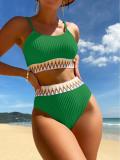 Bikini Fashion Women's Split Sleeveless Swimwear with Chest Cushion Swimwear