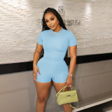 Candy sports casual short sleeved shorts two-piece set