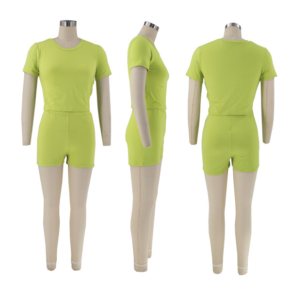 Candy sports casual short sleeved shorts two-piece set