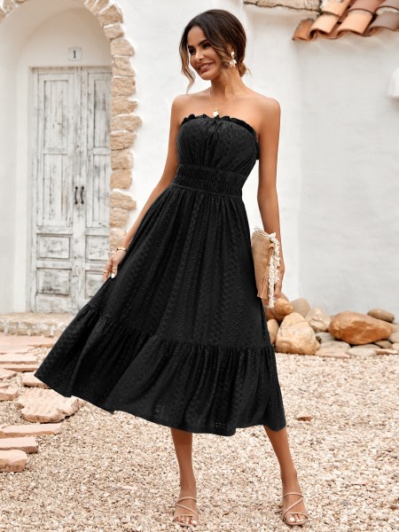 Casual solid color corset waist up dress for women