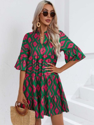 Loose V-neck casual short skirt