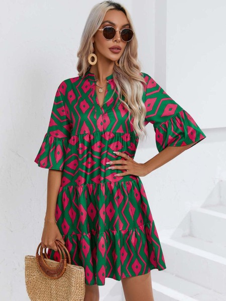 Loose V-neck casual short skirt