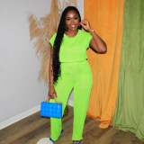 Fashion casual solid color two-piece set