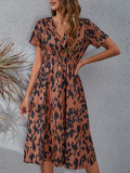 Summer floral print short sleeved dress