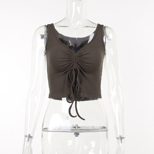 Minimalist Solid Color Versatile Slim Fit Pit Tank Top