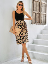Fashionable round neck patchwork printed sleeveless dress Fashionable round neck patchwork printed sleeveless dress