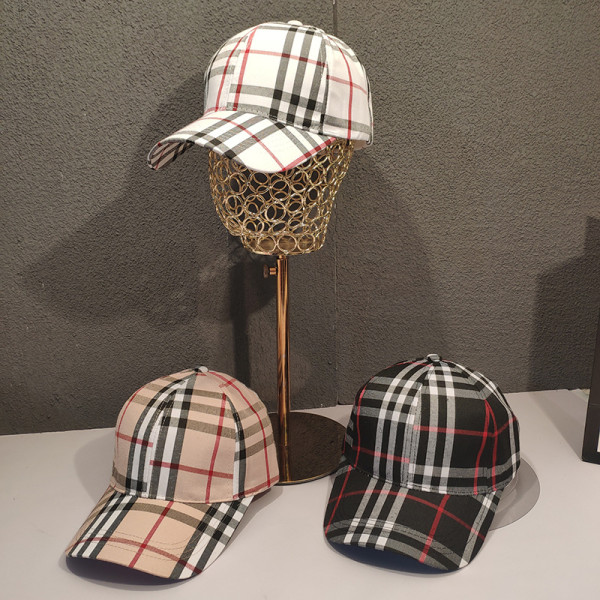 British Baseball cap women's outdoor sports Sun hat classic plaid cap