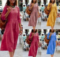Loose oversized mid sleeved European and American dress