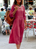 Loose oversized mid sleeved European and American dress
