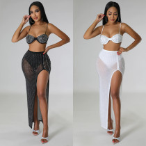 Sexy mesh hot diamond nightclub dress two-piece set Sexy mesh hot diamond nightclub dress two-piece set