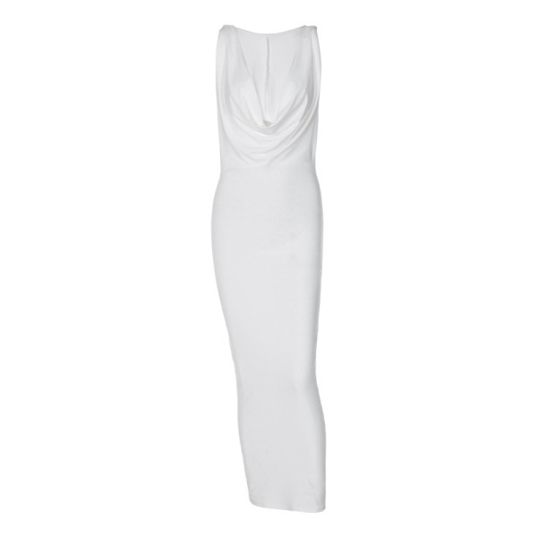Solid Sleeveless Swinging Neck Hooded Slim Fit Long Dress Fashion Casual Dress