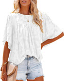 Chiffon shirt, flared sleeves, doll outfit, lace cut out top
