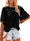Chiffon shirt, flared sleeves, doll outfit, lace cut out top
