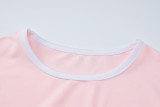 Contrast color patchwork sleeves, round neck long dress, fashionable and elegant dress