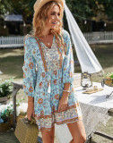 Bohemian casual vacation style dress short skirt