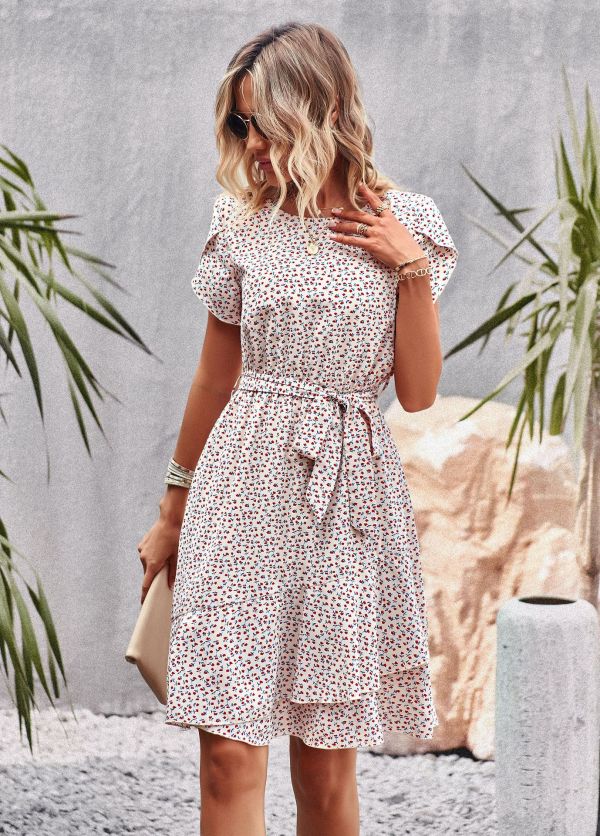Round neck casual dress