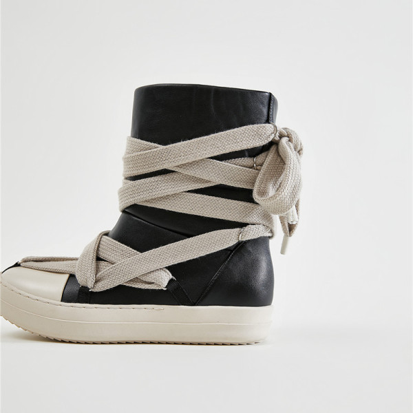Thick sole high top shoes, personalized five pointed star snow boots