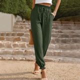High waisted solid color leggings