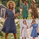 Round neck casual dress