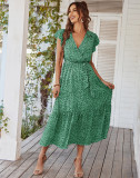 Sexy and elegant dress, spring/summer printed casual vacation dress