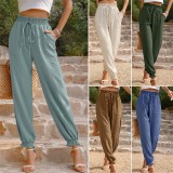 High waisted solid color leggings