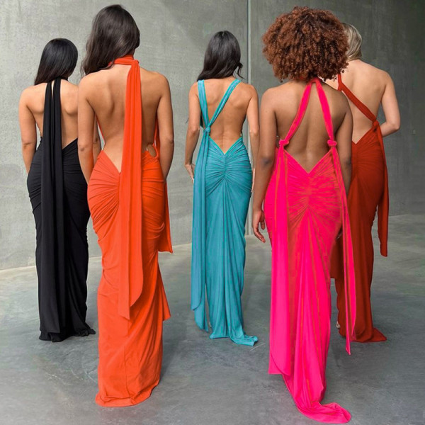 Sexy Open Back Hollow Sleeveless Dress