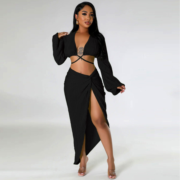 Sexy Party Beach Style Top Skirt Two Piece Set