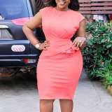 Pleated wrap hip Pencil skirt African dress