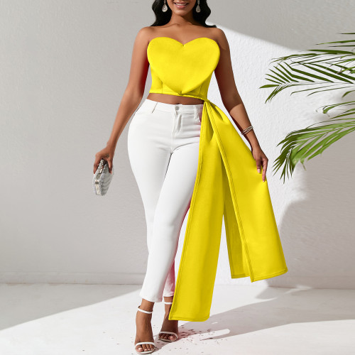 Irregular sexy women's bra wrap top