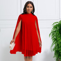 Chiffon Pullover Cape Bat Sleeve Large Dress