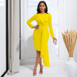 Long sleeve lady temperament elegant OL Pencil skirt large African dress