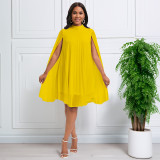 Chiffon Pullover Cape Bat Sleeve Large Dress