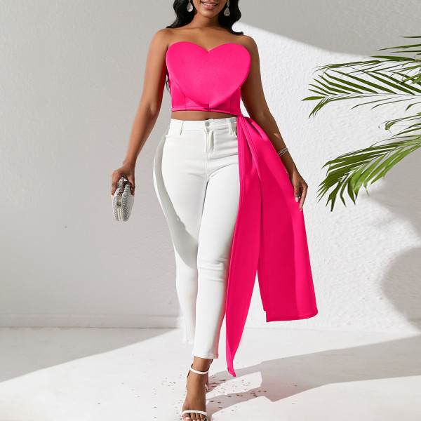 Irregular sexy women's bra wrap top